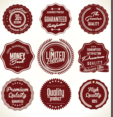 Quality label with badge vintage style vector 04 Vintage Style vintage quality label badge   