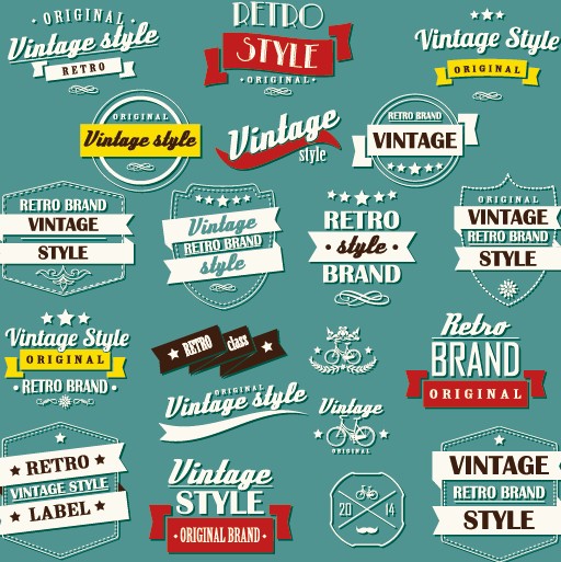 Vector set of vintage style label graphics 02 Vintage Style vintage label graphics graphic   