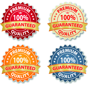 Guaranteed 100% quality label vector 04 quality label guaranteed guarantee   