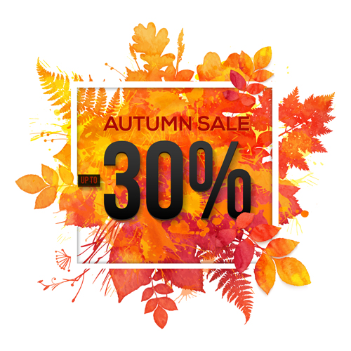 Big autumn sale with maple leaves background vector 02 sale maple leaves leaves big autumn   