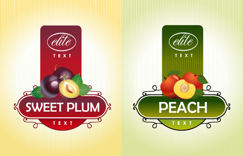 Delicate fruit advertising labels vector 04 labels fruit delicate advertising   