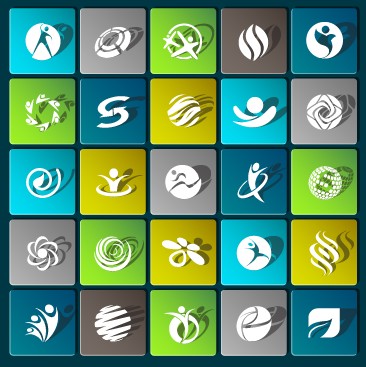 Sports paper icons vector set 01 sports Sport paper logos logo icons icon   