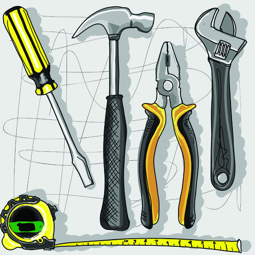 Set of Different Repair Tools vector graphics 01 tools repair different   