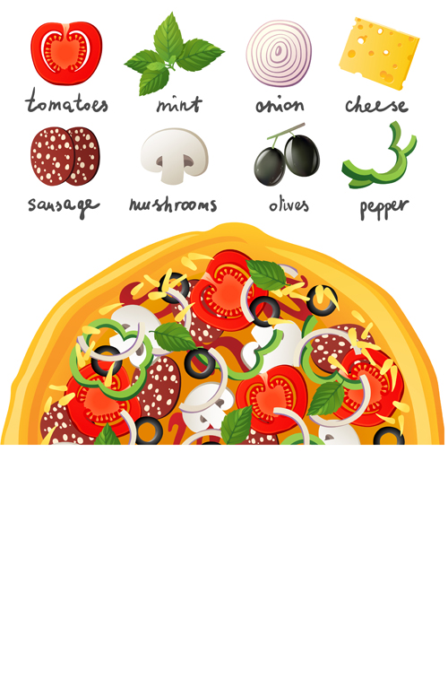 pizza elements vector graphics vector graphics pizza elements element   