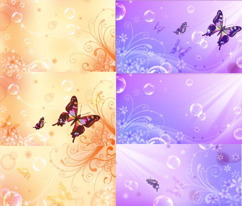 Dream butterfly decorative pattern background vector material shading pattern free butterfly background Dream bubbles butterfly pattern picture   