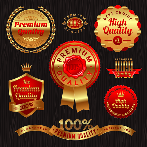 vintage Golden Labels Vector 02 vintage labels label golden   