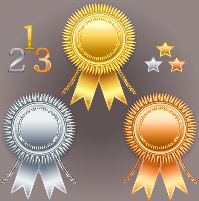 Creative colored award badges vector 01 creative colored badges badge award   