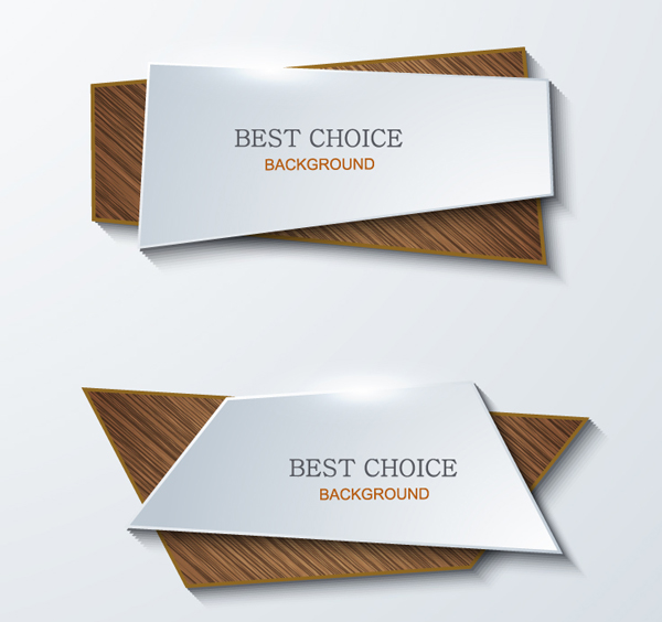 paper with wooden banner vector material wooden paper banner   