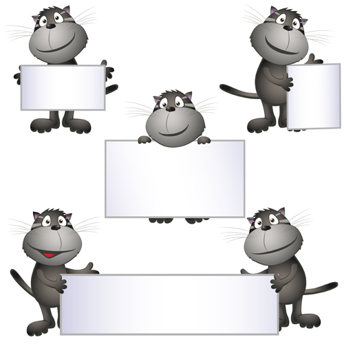 Cartoon animal with blank billboard vector 01 cartoon billboard Animal   