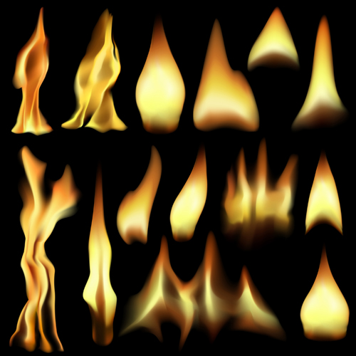 Vector set of Fire design elements 03 fire elements element   