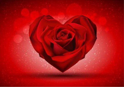 Red rose shape heart shiny vector shiny Shape rose red in heart   