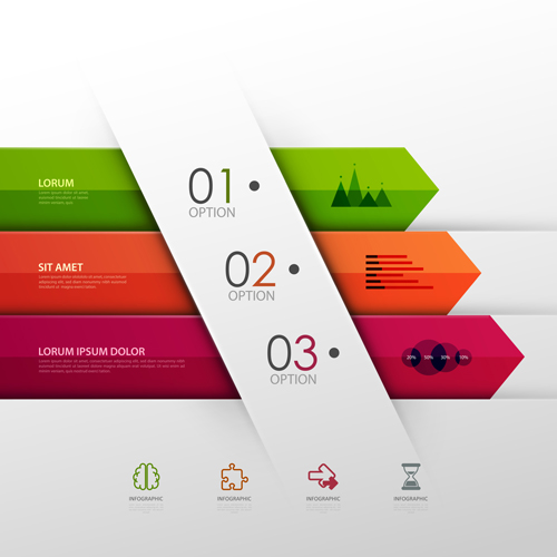 Colored banner infographics elements vector 03 infographics colored banner   