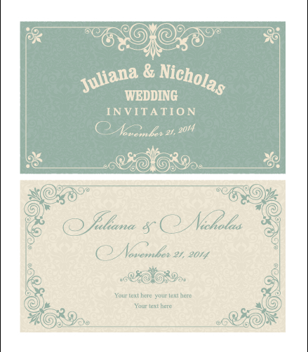 Decorative pattern wedding invitation cards vector set 02 wedding pattern invitation cards invitation decorative pattern decorative cards card   