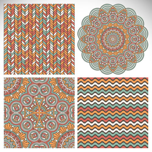 Mandala ornaments with seamless pattern vector 01 seamless pattern ornaments Mandala   