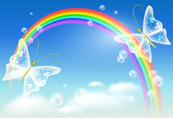 Cartoon Rainbow design elements vector material 01 rainbow material elements element cartoon   