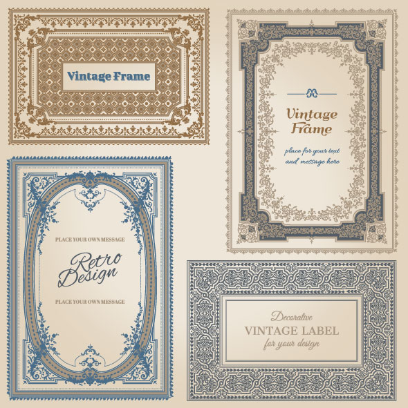 Set of Decorative vintage frame vector graphics 04 vintage frame decorative   