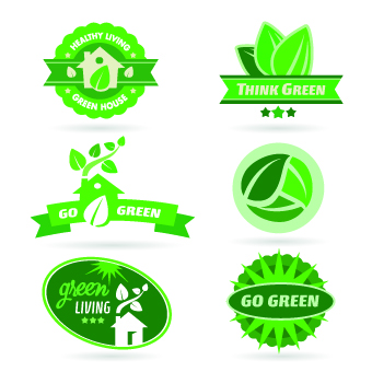 ECO labels and logos vector set 04   