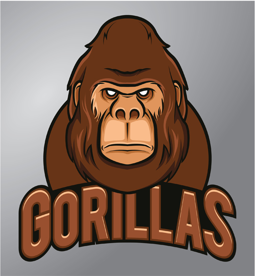 Gorilla logo design vector material 02 logo gorilla   