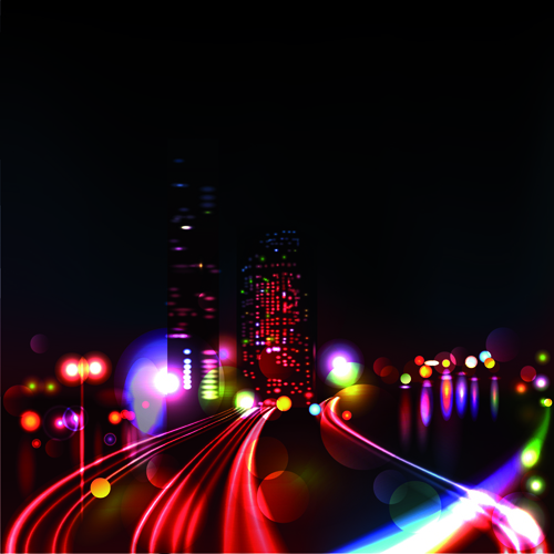 Night City with Neon design vector 02 night neon city   