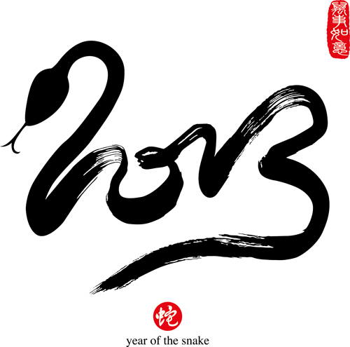 Set of 2013 year of snake design vector 08 snake 2013 year 2013   