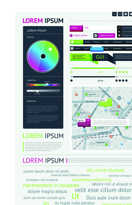 Set of Business infographics vector 03 infographics elements element business   