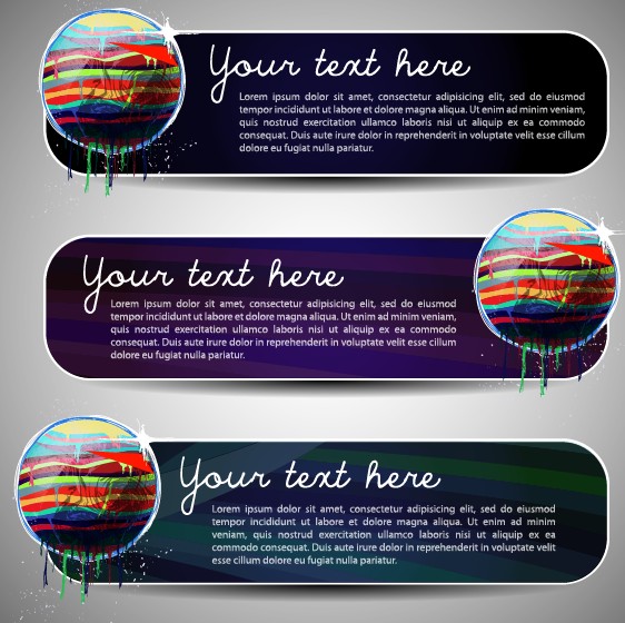 Set of Art banner for website vector 05 banner alt   