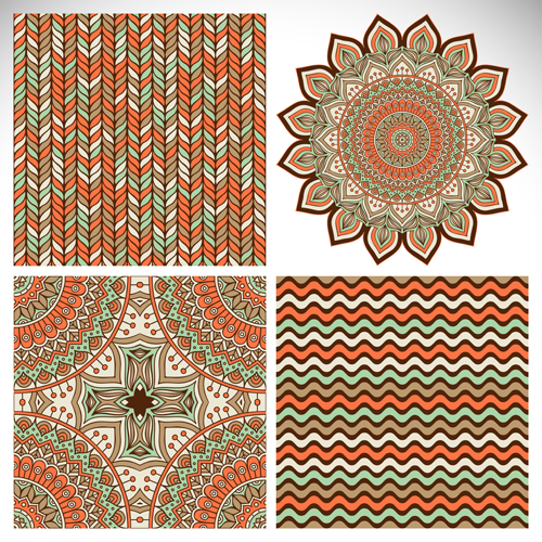 Mandala ornaments with seamless pattern vector 07 seamless pattern ornaments Mandala   