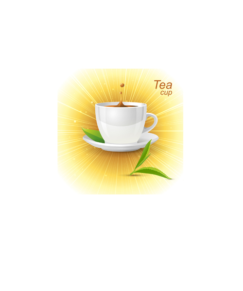 Tea cup with glowing background vector tea cup tea glowing cup background vector background   