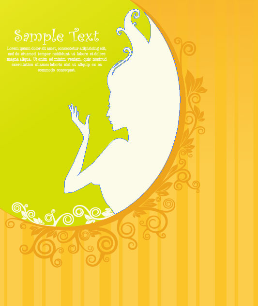 Beauty Silhouettes elements background vector 04 silhouettes silhouette elements element beauty   