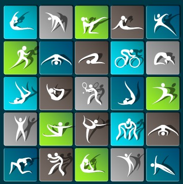 Sports paper icons vector set 02 sports Sport paper logos logo icons icon   