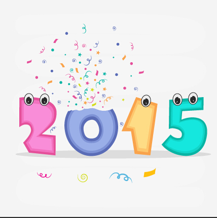 Funny cartoon eye with 2015 new year vector design new year funny cartoon 2015   