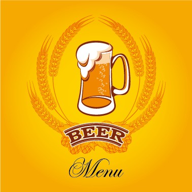 Yellow style beer menu cover design vector 01 menu cover beer   