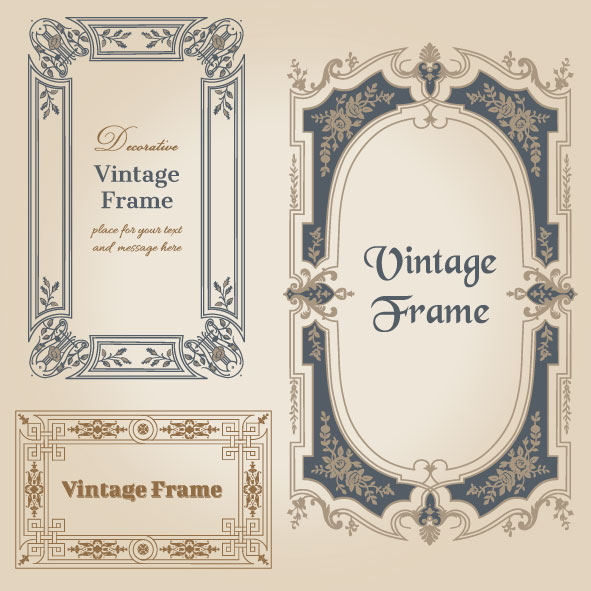 Set of Decorative vintage frame vector graphics 02 vintage frame decorative   