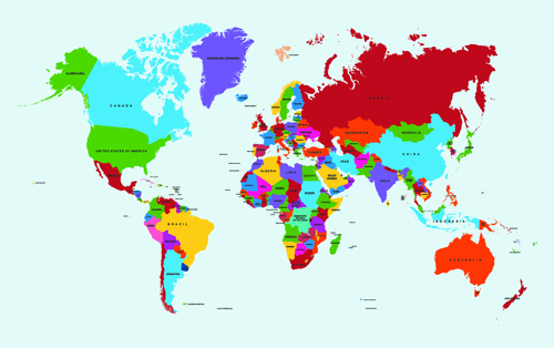 Vector world map design graphics set 06 world map world map   