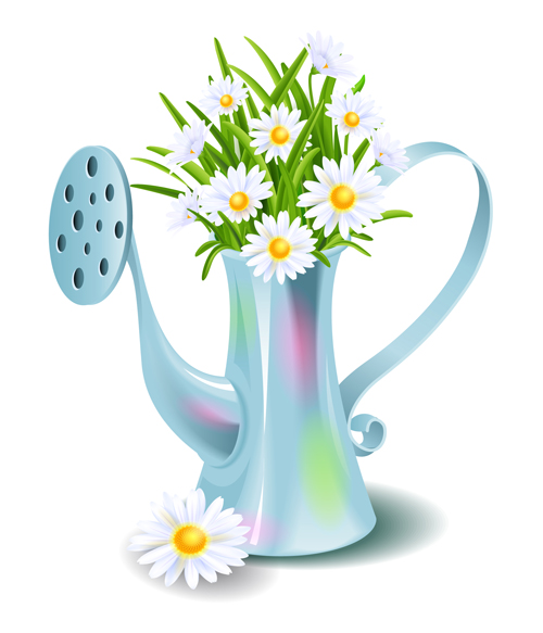 White flower with kettle vector white kettle flower   