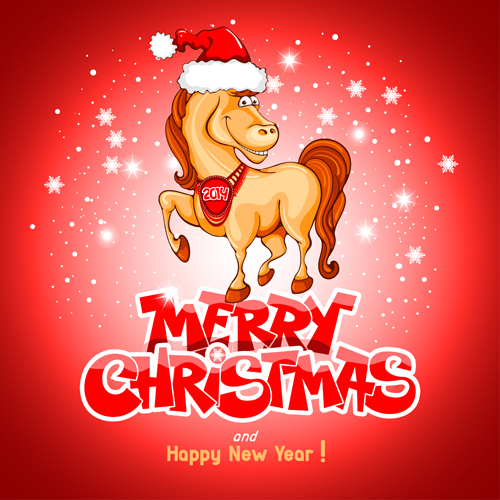 Horse year creative design elements vector 01 element design elements creative christmas   