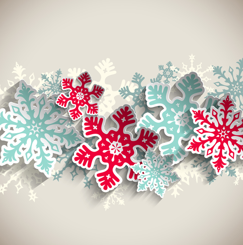 Beautifule paper snowflake christmas vector background 01 snowflake paper christmas Beautifule background   
