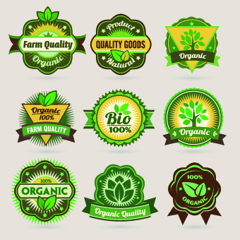 ECO labels and logos vector set 03 logos logo labels label eco   