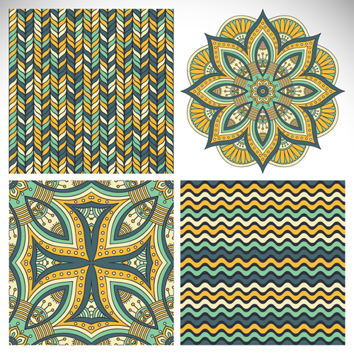 Mandala ornaments with seamless pattern vector 09 seamless pattern ornaments Mandala   