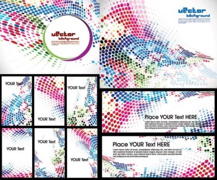 Mosaics abstract banners with cards vector space sense mosaics dot banners background abstract   