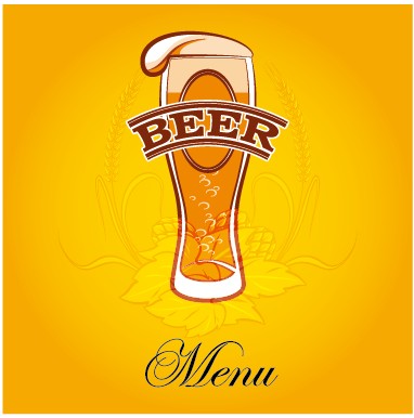 Yellow style beer menu cover design vector 05 yellow menu cover beer   