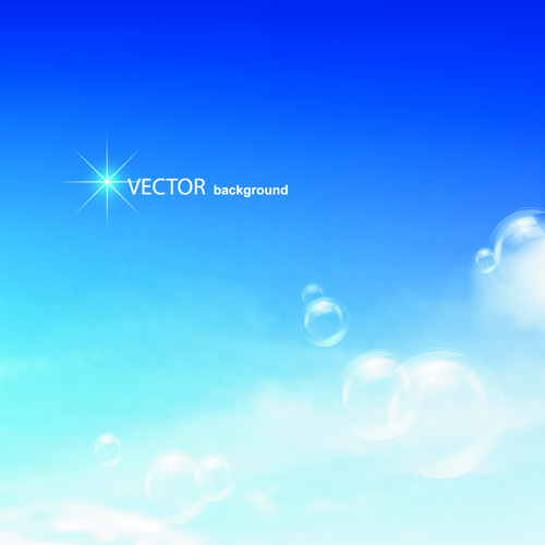 Blue Sky & white cloud background Vector 02 white sky cloud blue   