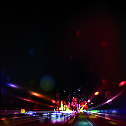 Night City with Neon design vector 04 night neon city   