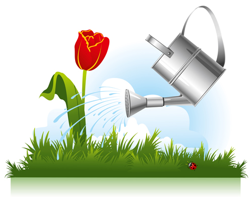 Garden watering design vector graphics 03 watering vector graphics vector graphic garden   