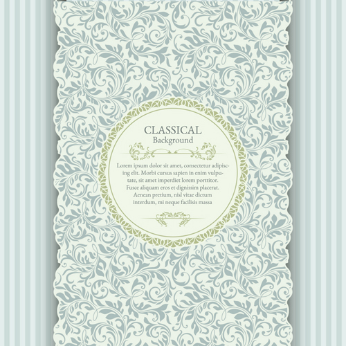 Classical floral retro background vectors 03 floral classical background   