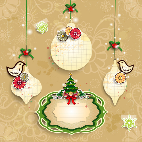 Christmas decor paper and frames vector seamless paper decor christmas   