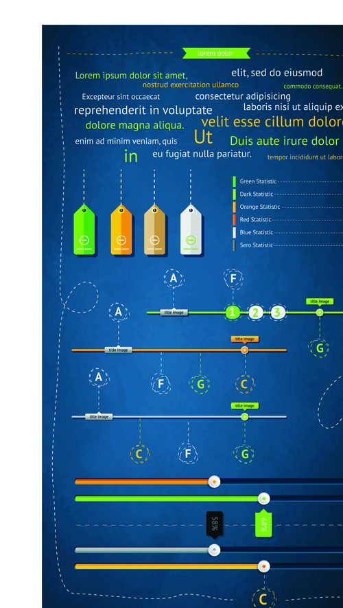 Set of Business infographics vector 01 infographics elements element business   