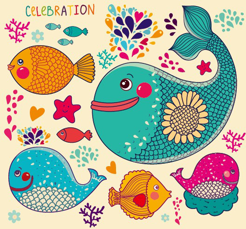 lovely cartoon fish design vector graphics vector graphics vector graphic lovely fish design cartoon   