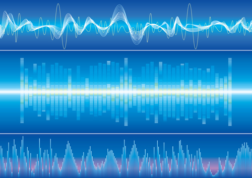 Various Audio wave light vector backgrounds set 03 Various light Audio wave audio   
