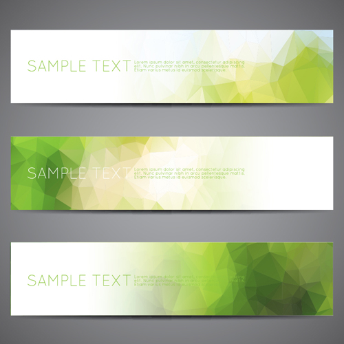 Polygonal modern banner vector set 17 polygonal modern banner   